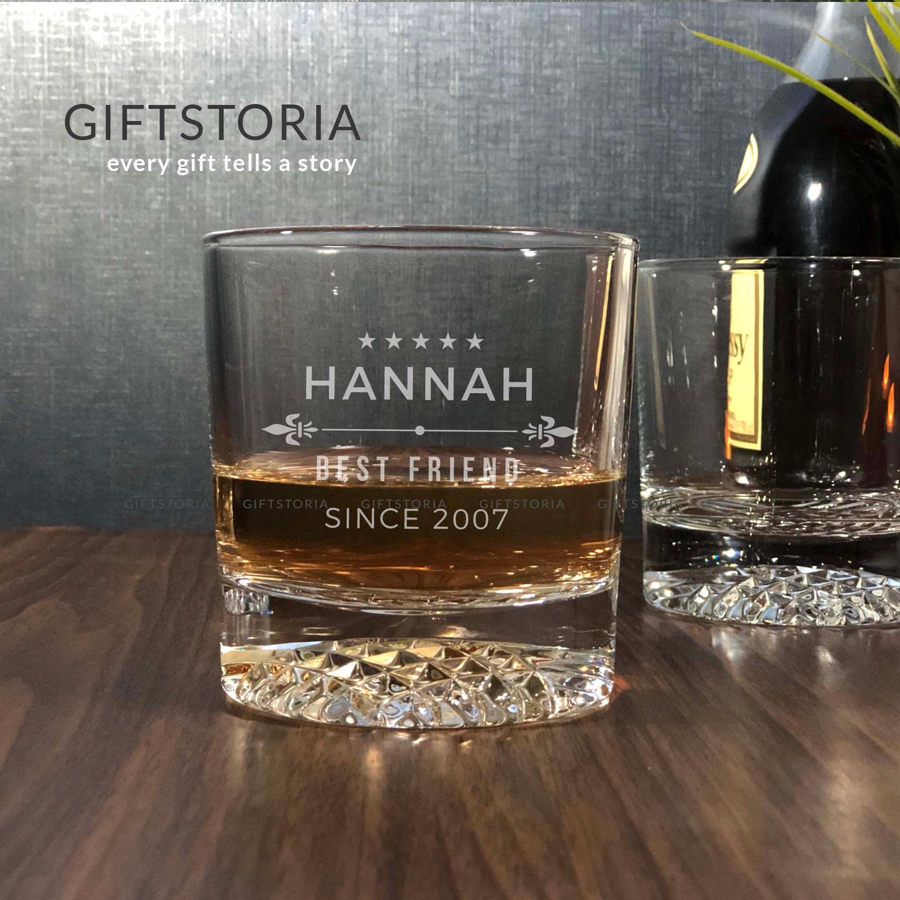 PERSONALIZED BEST FRIEND CRYSTAL ROCK GLASS (10 OZ) - GiftStoria.com