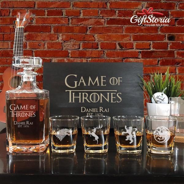 GIFTSTORIA.COM - PERSONALIZED "GOT" WHISKEY DECANTER SET