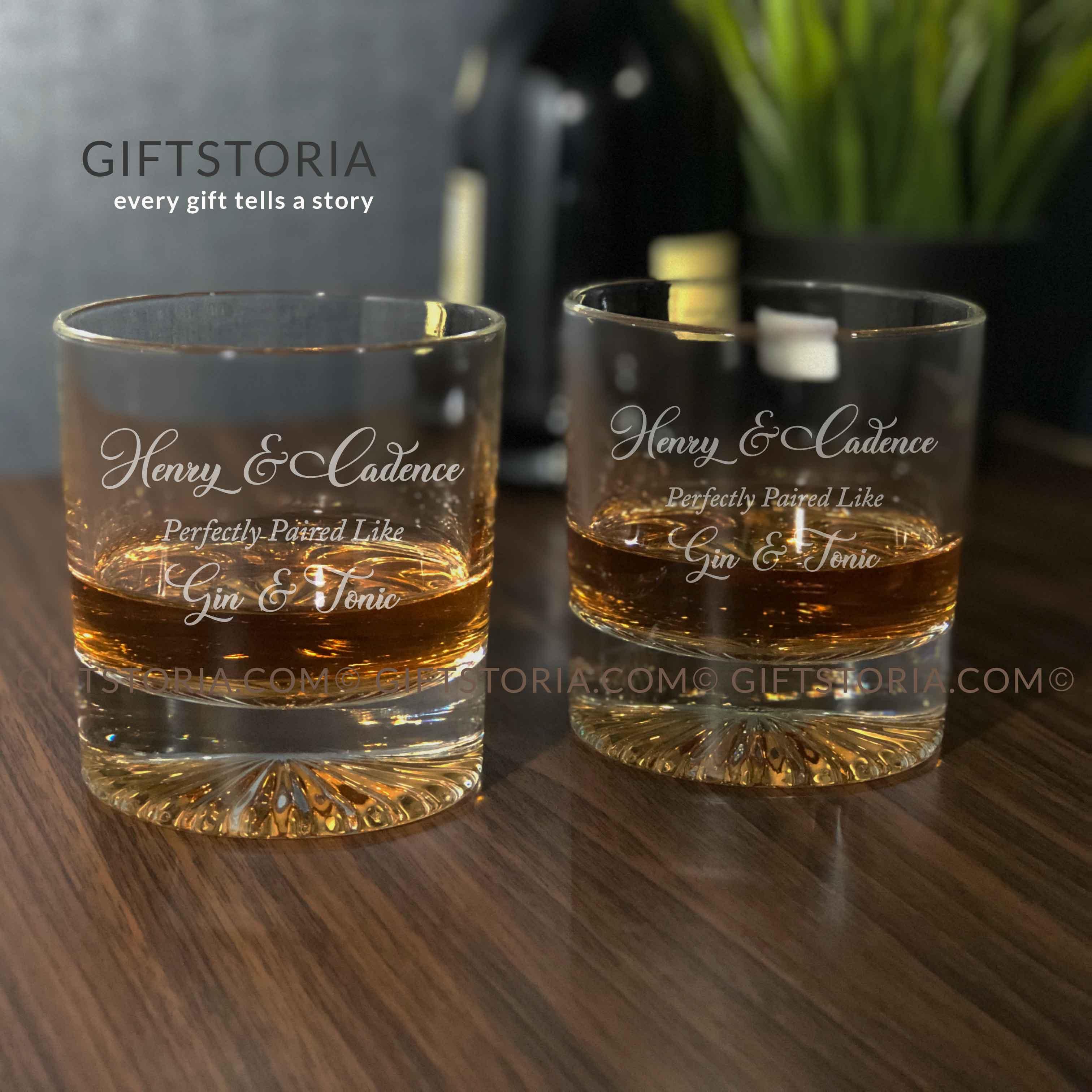 GIFTSTORIA.COM - PERSONALIZED ROCK GLASS SET