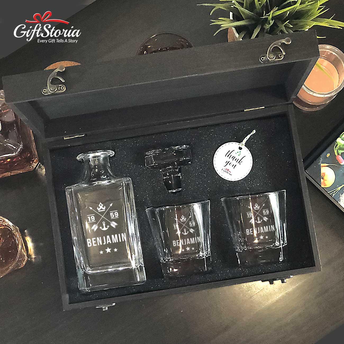 PERSONALIZED DECANTER SET ( DESIGN 15 ) - GiftStoria.com