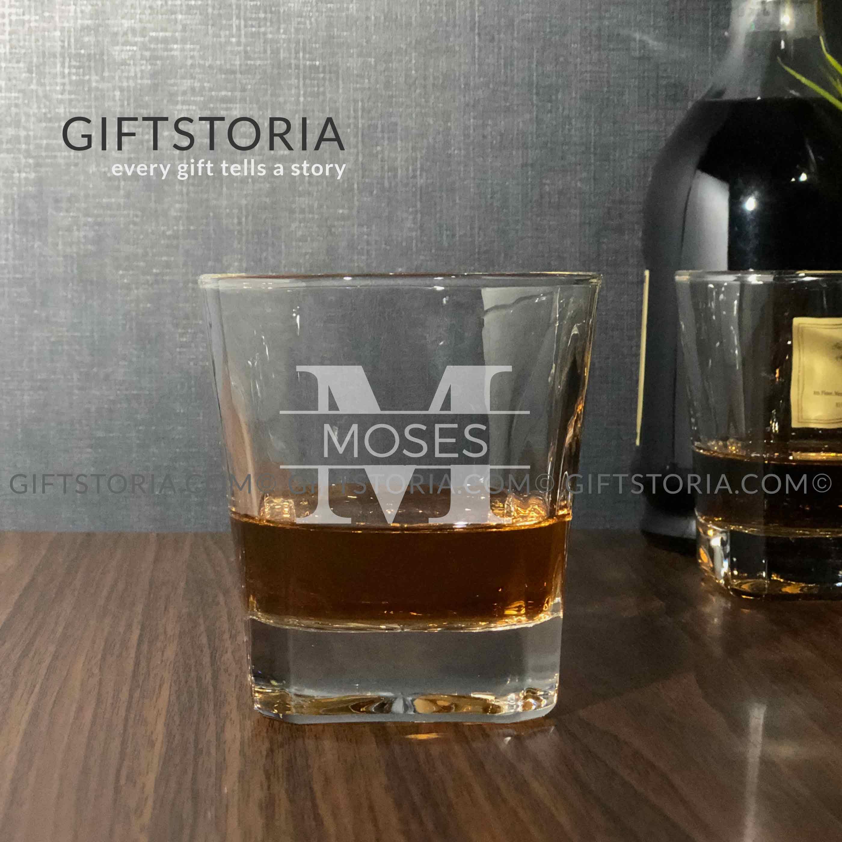 PERSONALIZED MONOGRAM CRYSTAL GLASS (10 OZ) - GiftStoria.com
