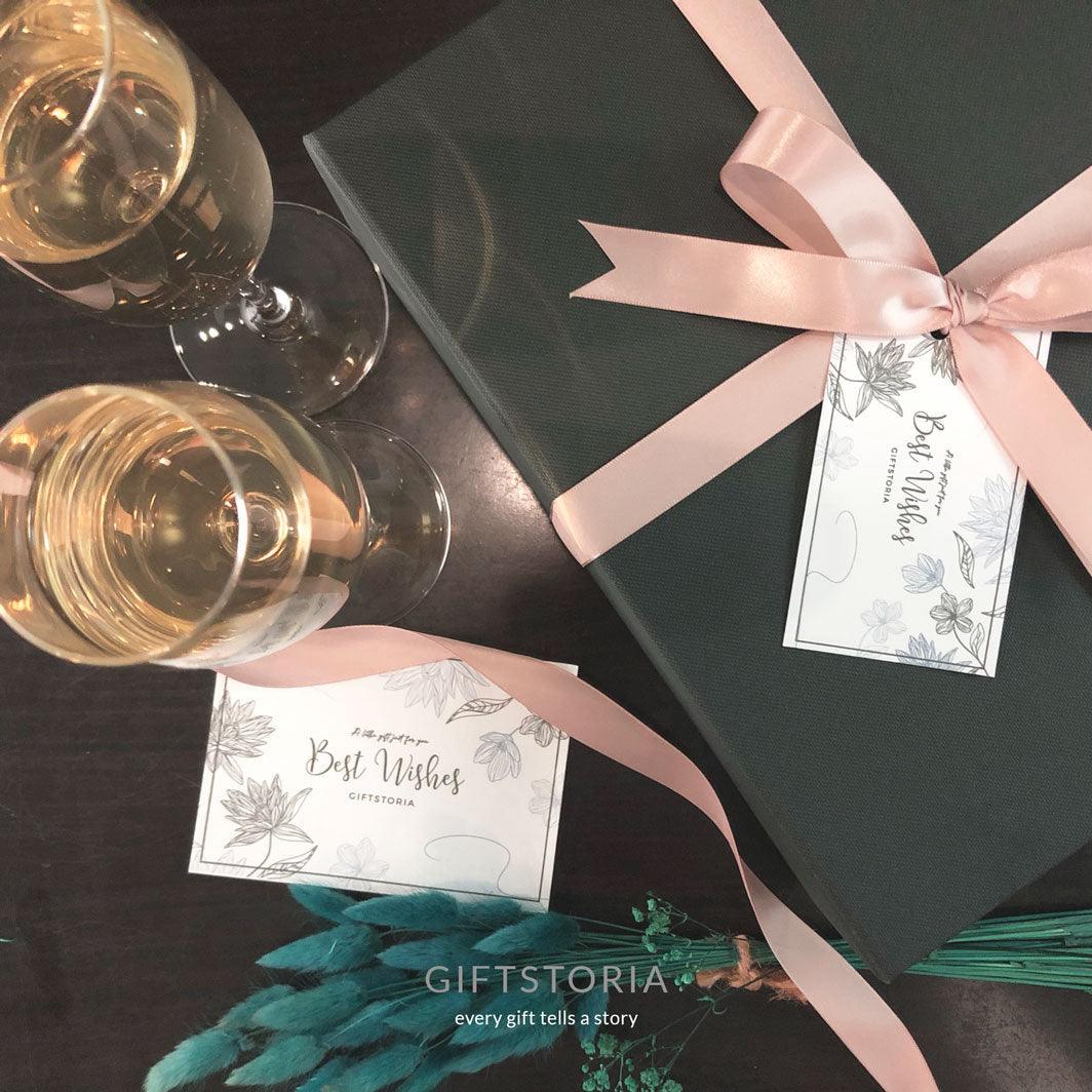 PERSONALIZED GLASS FLUTE SET (Design CG07) - GiftStoria.com