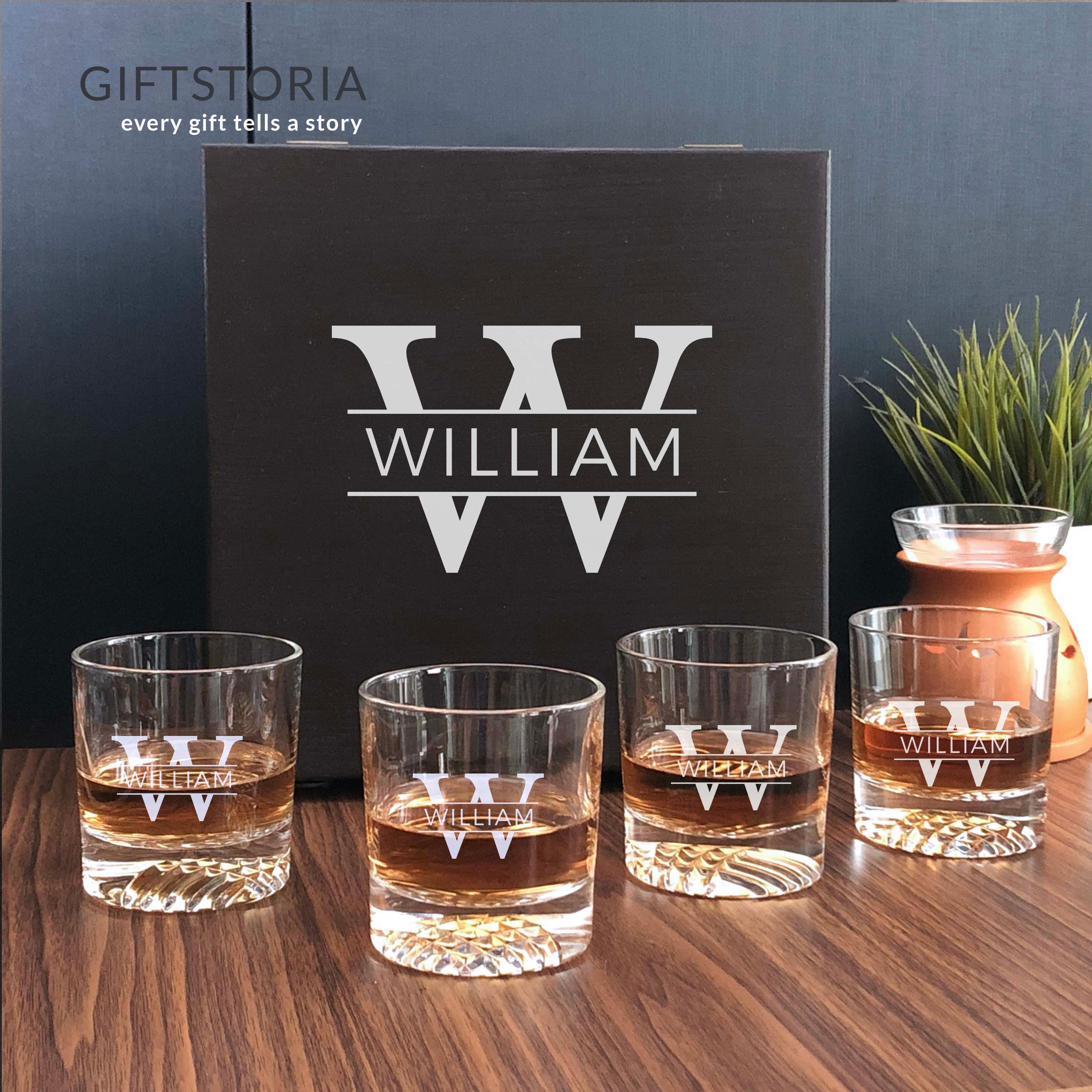 PREMIUM PERSONALIZED CRYSTAL GLASS SET - (RG06) - GiftStoria.com