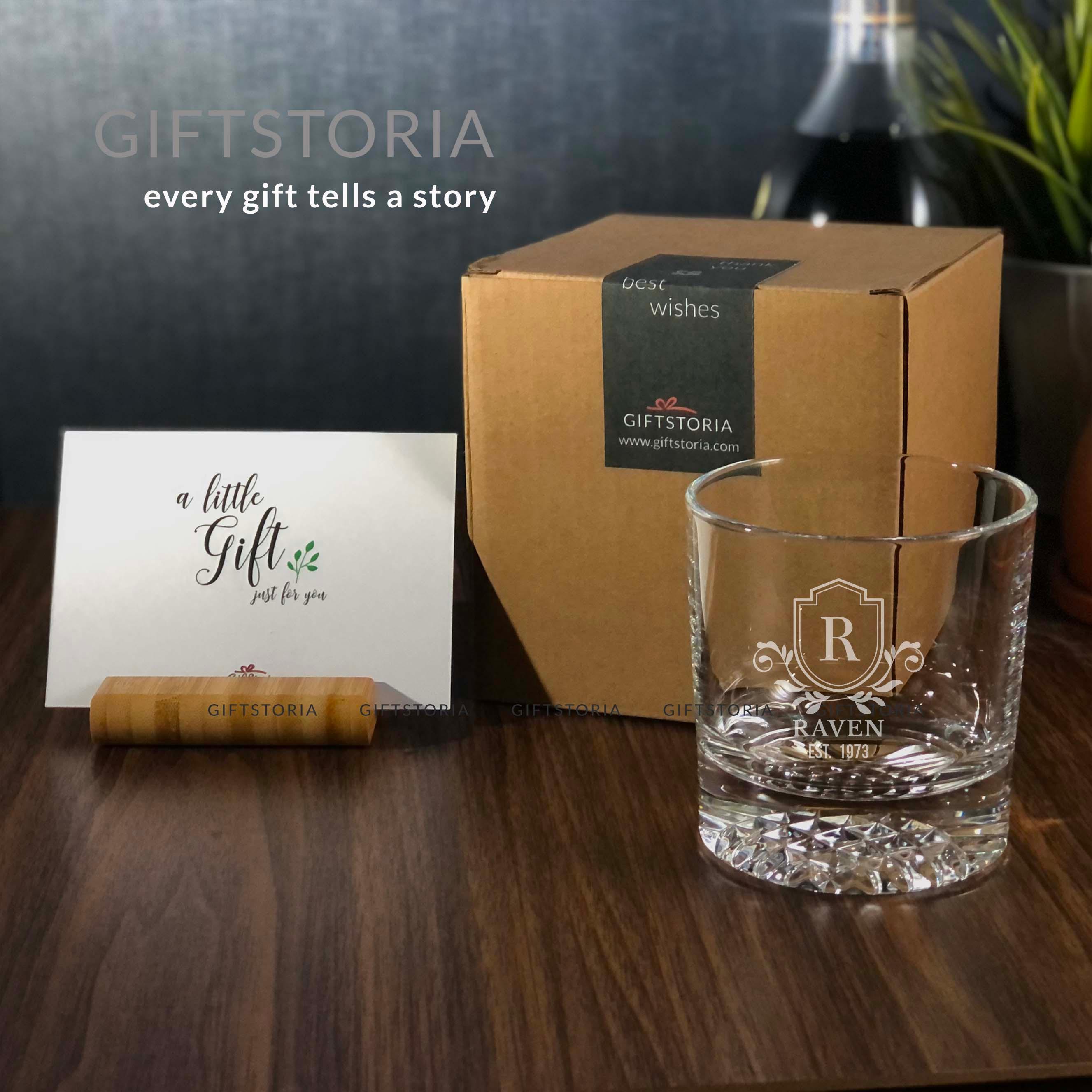 PERSONALIZED BEST DAD CRYSTAL ROCK GLASS (10 OZ) - GiftStoria.com