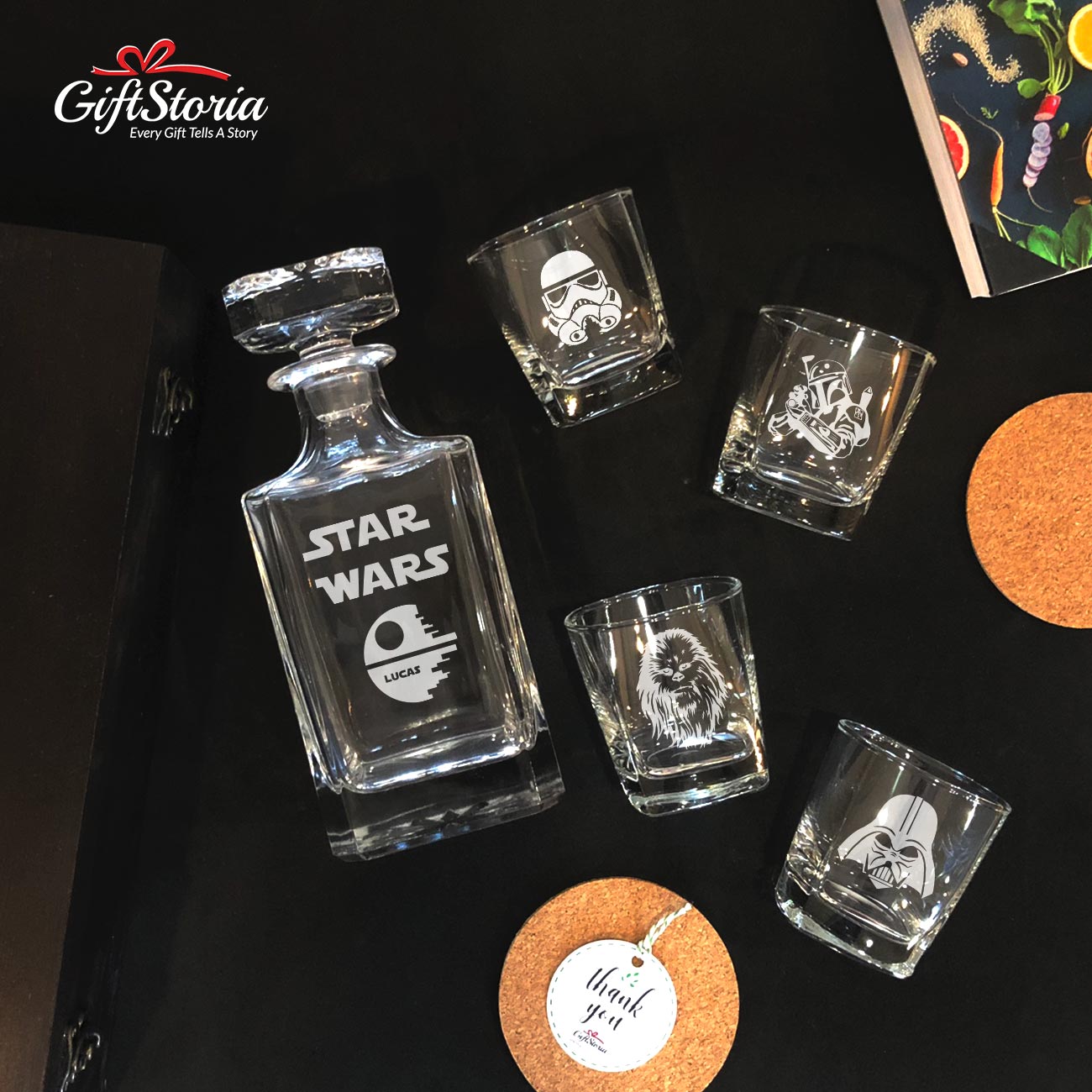 PERSONALIZED "THE GALAXY" DECANTER SET.