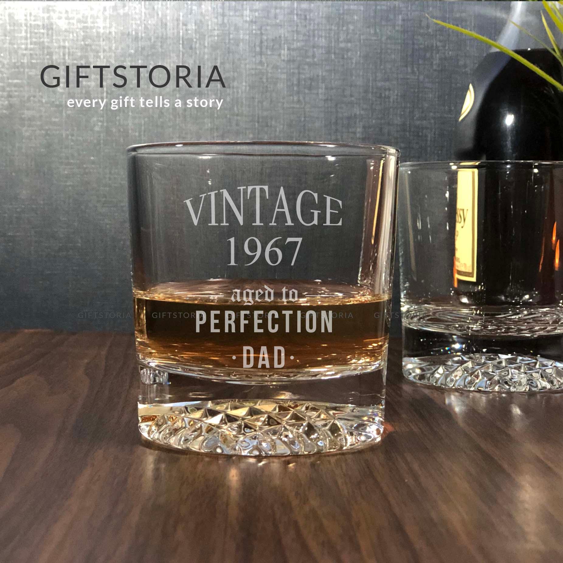 PERSONALIZED VINTAGE CRYSTAL ROCK GLASS (10 OZ) - GiftStoria.com